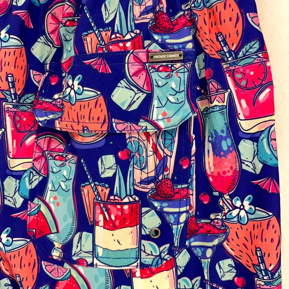 Vintage Summer‎ Premium Lined Swim Trunks Mens Size M